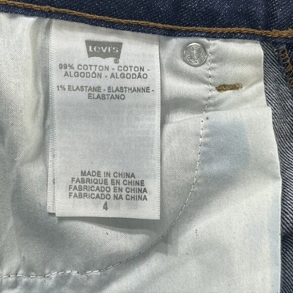 Levis Womens Bermuda Denim Shorts Size 4 Rolled Cuff Dark Wash - Picture 4 of 6